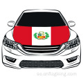 Peru Flag Car Hood Flag 100% Elastiska tyger 100 * 150cm